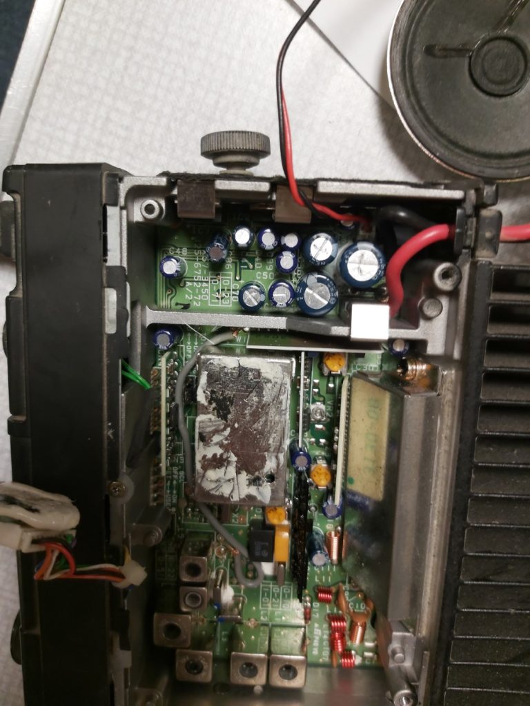 Insides of a Kenwood TK-705 mobile radio